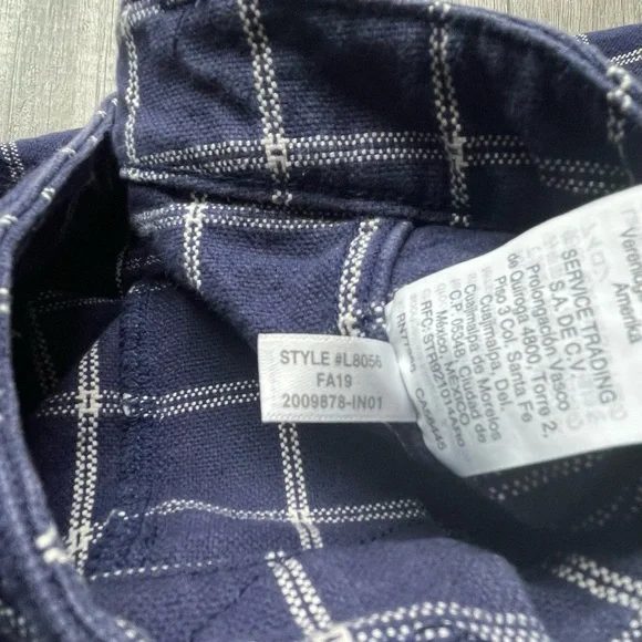 Madewell Plaid Navy High Rise Wide Leg Crop Pants - Picture 7 of 14